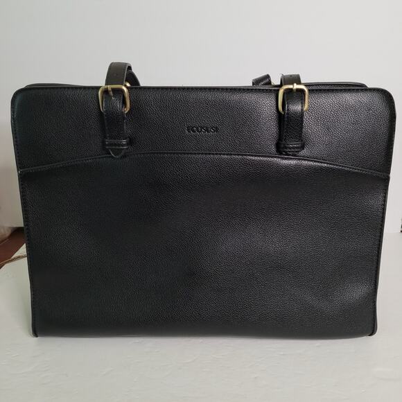 Ecosusi Versatile Vegan Black Leather Tote - Picture 3 of 10